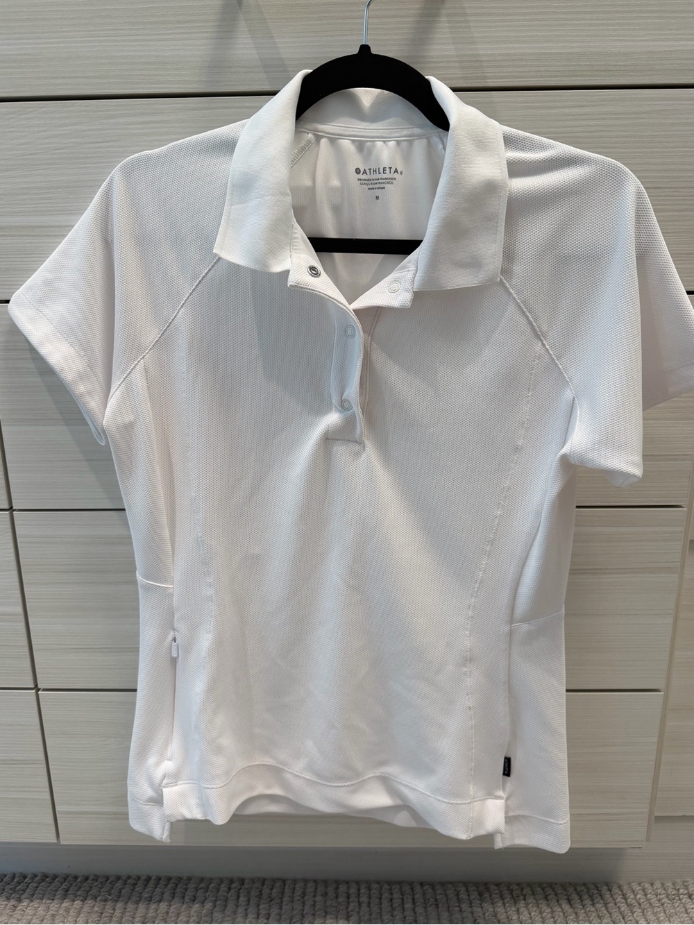 Athleta White Short-Sleeve Polo Shirt